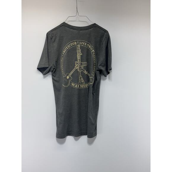 War Hippies T-Shirt Army Green Strength Protector Live Free Faith Love Men’s S - Picture 2 of 9